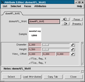 domeAFL_WxH User Interface